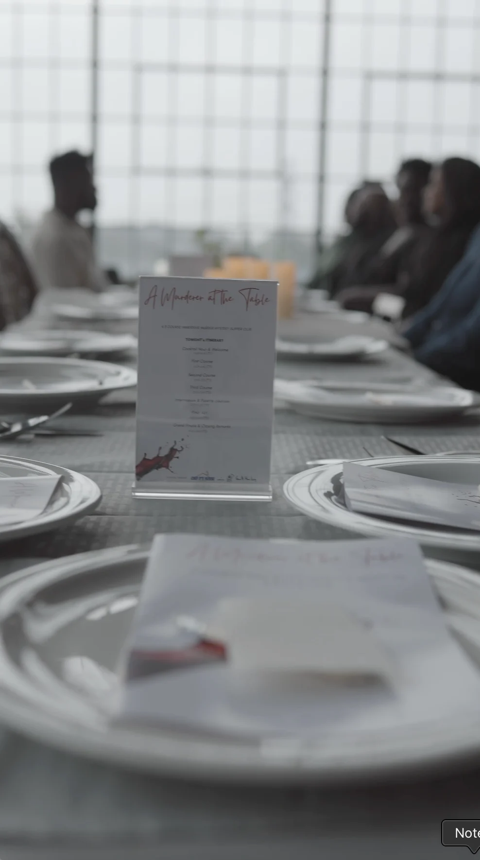 Guests and place settings along the event table